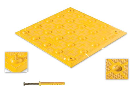 Access Tile 2ft Yellow Surface Mount ADA Tile - Tactile Warning Devices